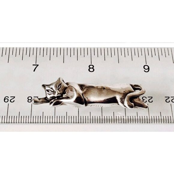 Tiffany & Co. Sterling Silver Cat Brooch Pin - 925 Silver - Picture 8 of 16